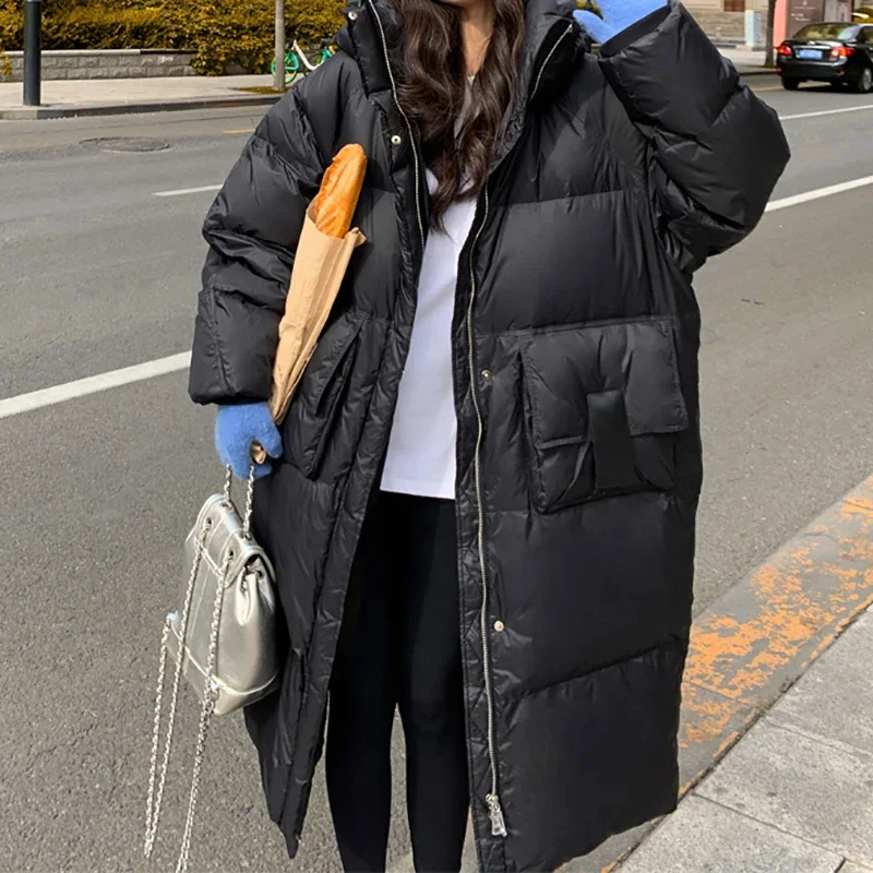 EVNISI осень-зима женское повседневное пуховое пальто с карманами на пуговицах