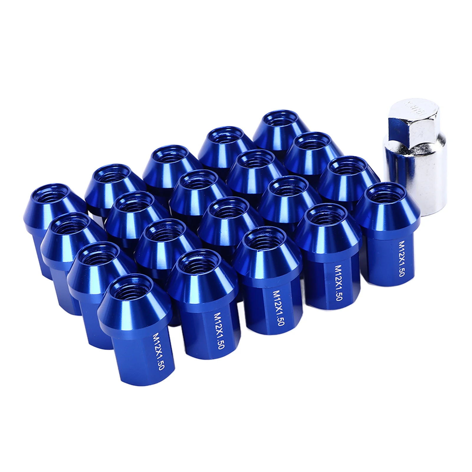 

20pcs M12x1.5 Wheel Lug Nuts 35mm 6061 Aluminum Alloy Closed End Replacement for Chevrolet Camaro 1983‑2002Blue