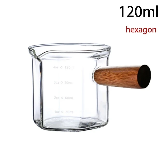 

Стеклянная мерная кружка для эспрессо с деревянной ручкой