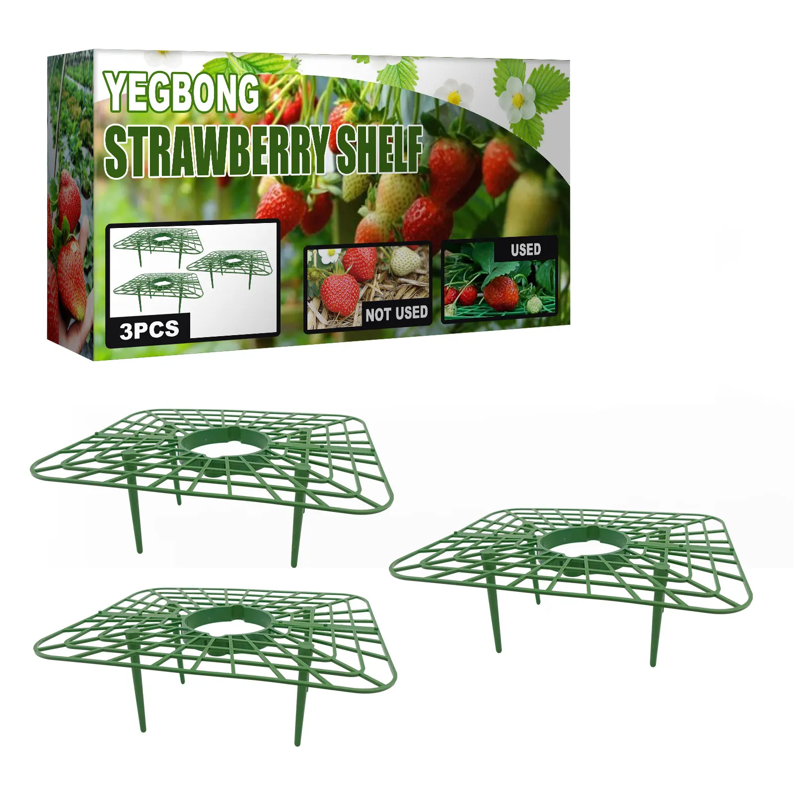 

3pcs Square Plastic Strawberry Stand Balcony Grow Vegetables Fruit Climbing Pillar Gardening Bracket Plant Cages & Supports