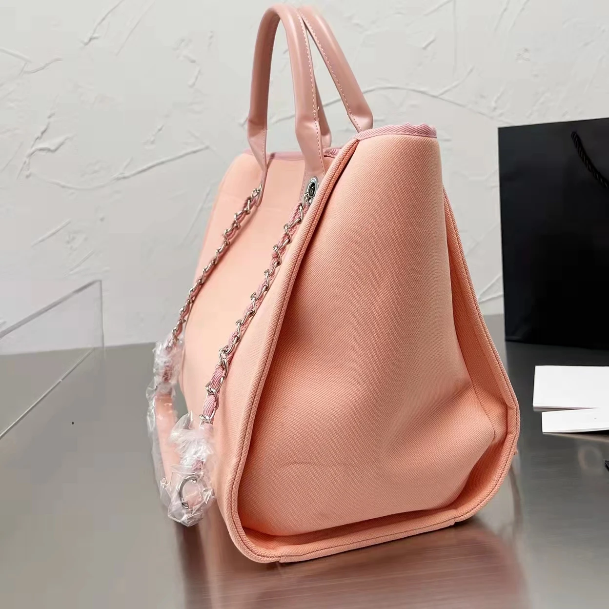 

Luxury high end canvas embroidery/pearl logo ladies handbag summer tote bag designer beach bag classic luxury bags women