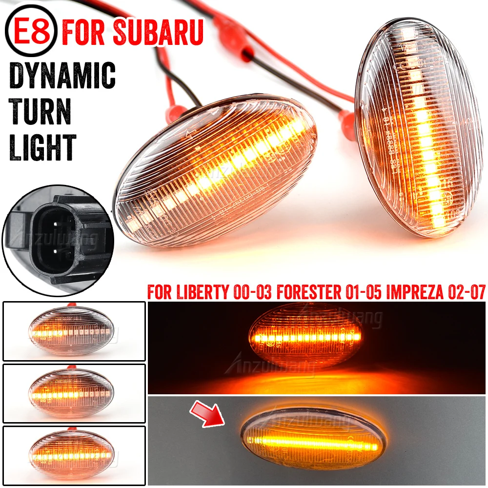 

2x Dynamic LED Repeater Fender Side Marker Light Turn Signal Indicator Binker For Subaru Impreza GD GG Liberty Forester SF SG SH