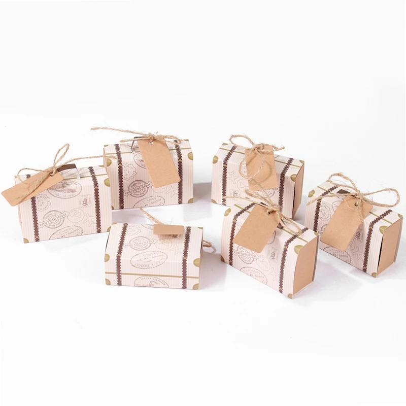 

10/20 шт Дорожный чемодан конфетная коробка крафт-бумага подарочные коробки, свадьба, день рождения вечерние украшения поставки Рождественск...