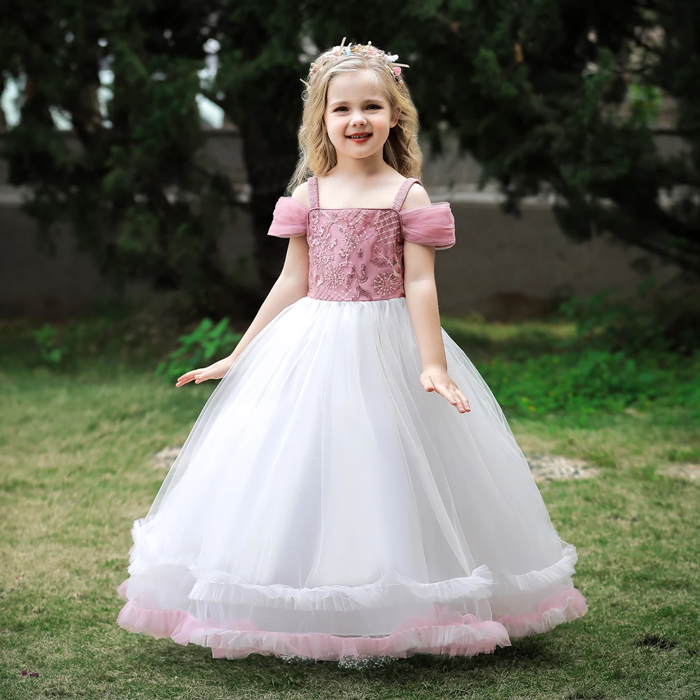 

New Year Christmas Dresses For Girls Kids Birthday Princess Prom Gown Children Clothing Teens Girl Formal Wedding Evening Dress