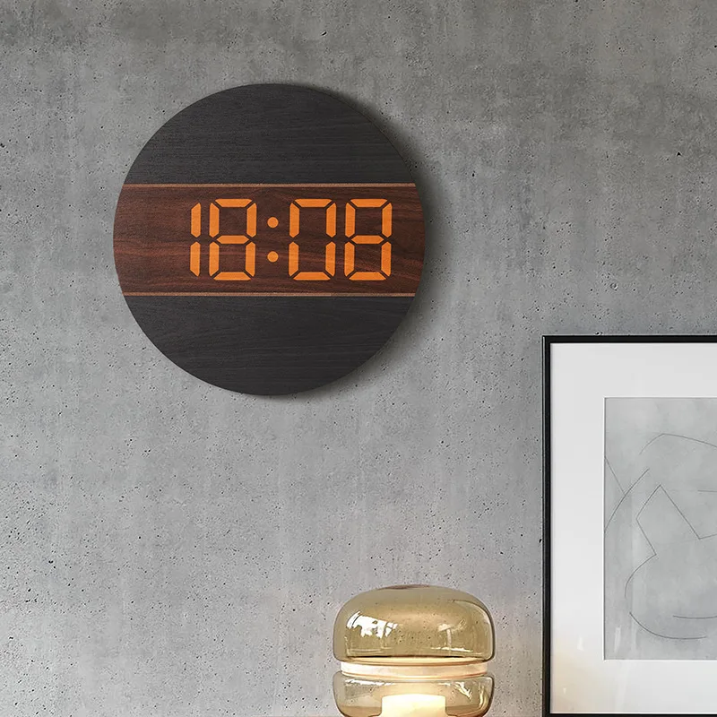 

New Simple Living Room Clock Creative Decoration Clock Hanging Wall Cream Wind Household Watch Digital Wall Clock Decoration