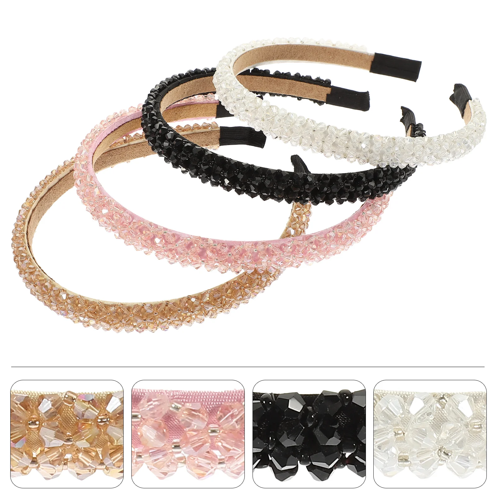 

Headband Hair Headbands Rhinestone Bling Women Beaded Bandhoop Padded Diamond Crystal Decorative Sparkle Sequin Accessories