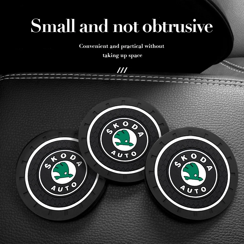 

2PCS Car Water Cup Bottle Holder Anti-slip Pad Coffee Coasters Mat Silica Gel For Skoda Octavia A2 A5 A7 Fabia Rapid Superb Yeti