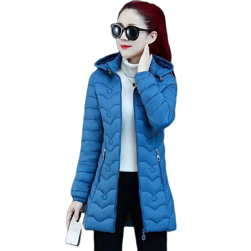 

2023 Winter Warm New Cotton-padded Womens Long Fashion Slim And Slim Women's Hooded Cotton-padded Jacket Large Size Coat Tide6XL
