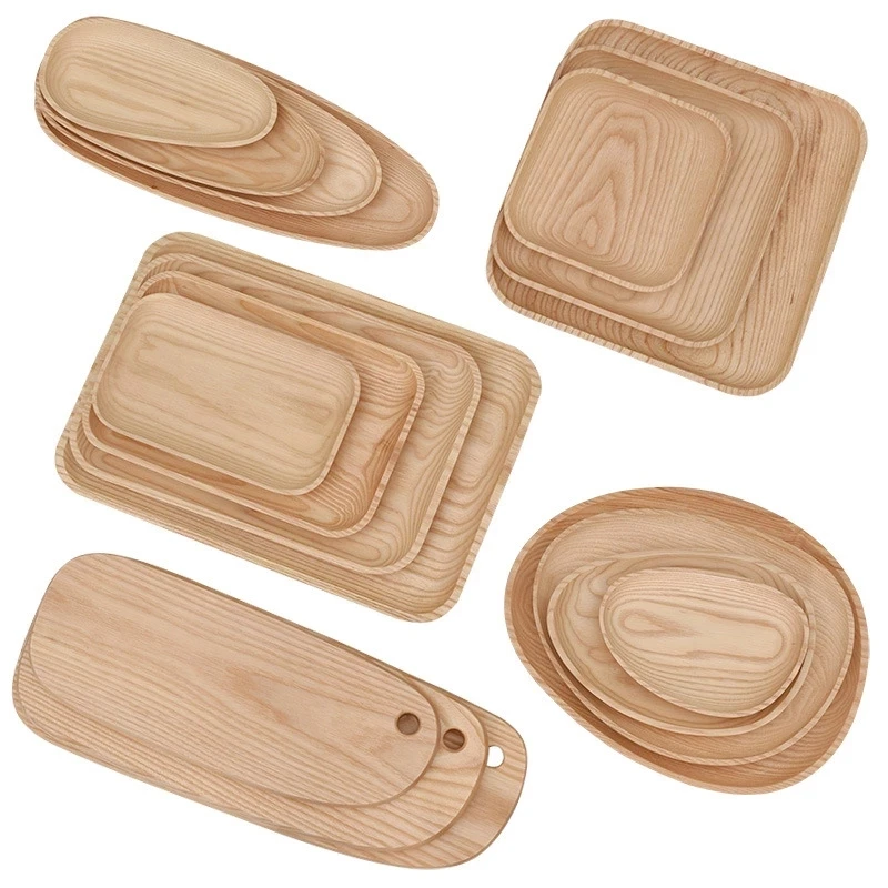 

Black Walnut Wood Plate candy Fruit Dishes Saucer Dessert Dinner Bread Pizza Food Storage Tray 30x20CM