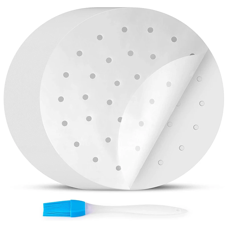 

100 упаковок, прокладки для фритюрницы, пергаментная бумага, 9 дюймов, антипригарная бумага для фритюрницы, предварительно вырезанная кругла...