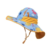 summer hat kids sun beach accessory boy girl uv protection wide brim with neck shield holiday cap for baby teenagers