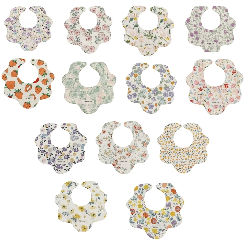 

Button Design Feeding Bib Baby Drool Bibs Burp Cloths for On-The-Go Parents