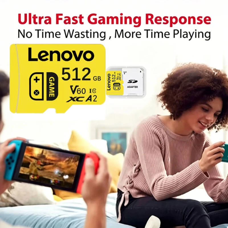 Фото Оригинальная карта памяти Lenovo Micro TF SD большой емкости 64 ГБ/128 ГБ U3 4K для телефона, камеры, планшета, ПК, Nintendo Switch, 256 ГБ/512 ГБ №3