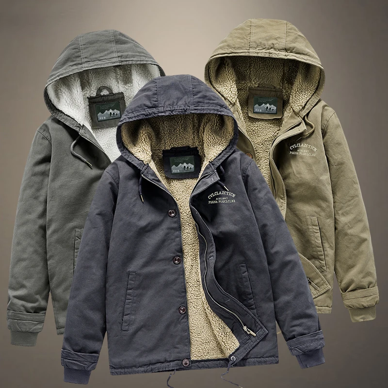 2022 Mens Winter Jacket Parkas Coat Cotton Hooded Jacket Men Thicken Warm Casual Outerwear Fleece Overcoat Clothes Male New 5XL