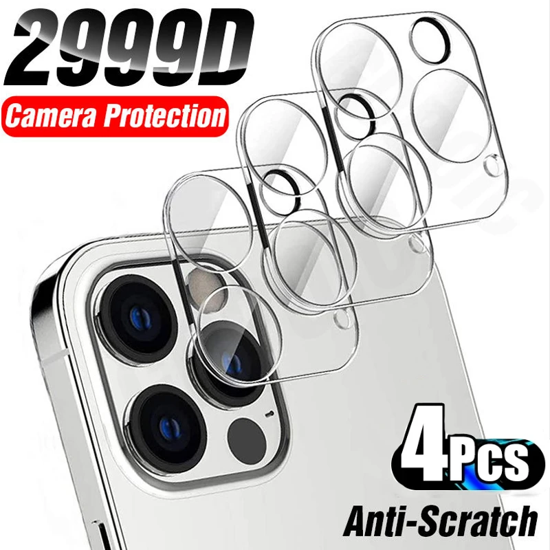 

4Pcs Full Cover Camera Lens Protector on For IPhone 12 13 Pro Max Mini Tempered Glass for IPhone 11 Pro Max XR Camera Protector