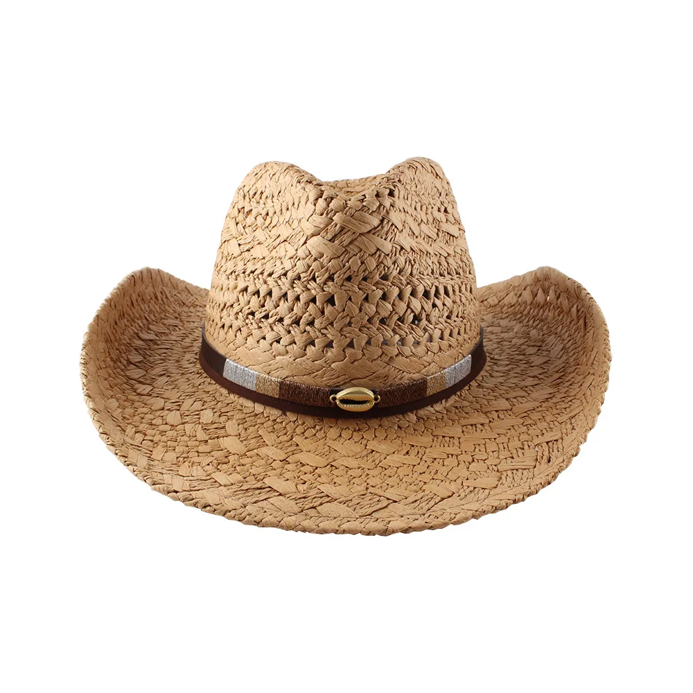 

Large Eaves Roll Border New Spring And Summer Sun Sun Hat Children Western Europe And The United States Straw Cowboy Hat Custom