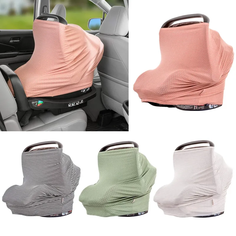 

Cotton Baby Breastfeeding Cover Multifunctional Stretchy Car Seat Canopy Newborn Feeding Nursing Cover Baby Stroller Accessories