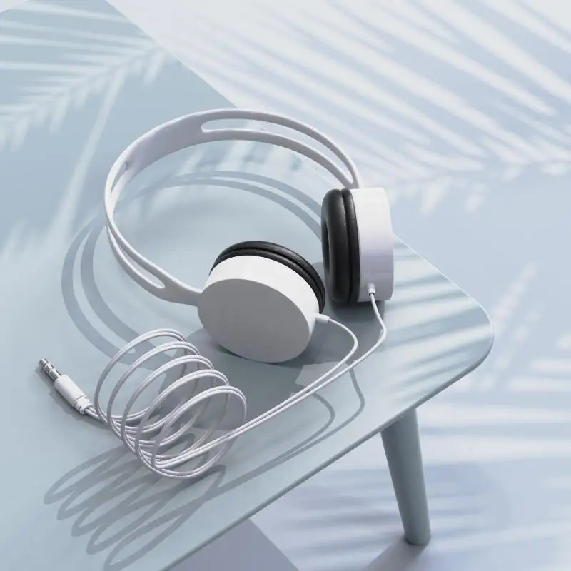 

Potable Music Stereo Earphones With Microphone Macaron Color Over-ear Headset Hd Sound For Pc Mp3 Phone Tv Wired Headset