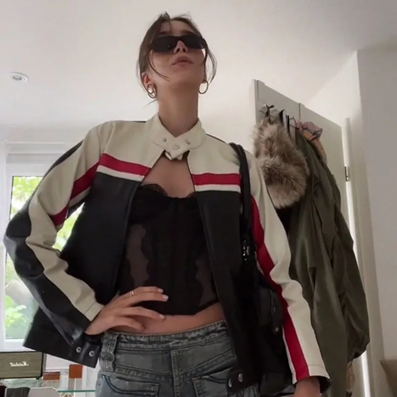 

Женская милая крутая куртка из искусственной кожи, повседневная Дизайнерская куртка