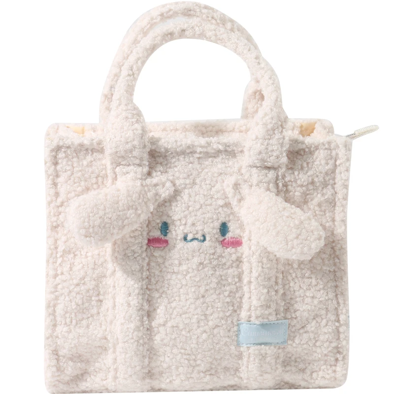 

Kawaii Sanrio Tote Bags Cartoon Cinnamoroll Cute Plush Women's Handbags Gifts for Friends Bags for Women White
