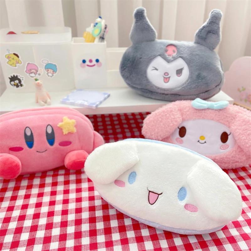 

Милый чехол-карандаш в японском стиле Kuromi My Melody, плюшевая Сумка В Стиле Лолита, косметичка, большой объем, подарки для девочки
