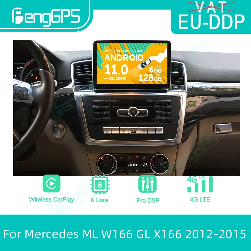 

New Android System Car Multimedia Radio For Mercedes ML W166 GL X166 2012-2015 WIFI SIM HD Touch Screen GPS Navi DSP 360 Carplay