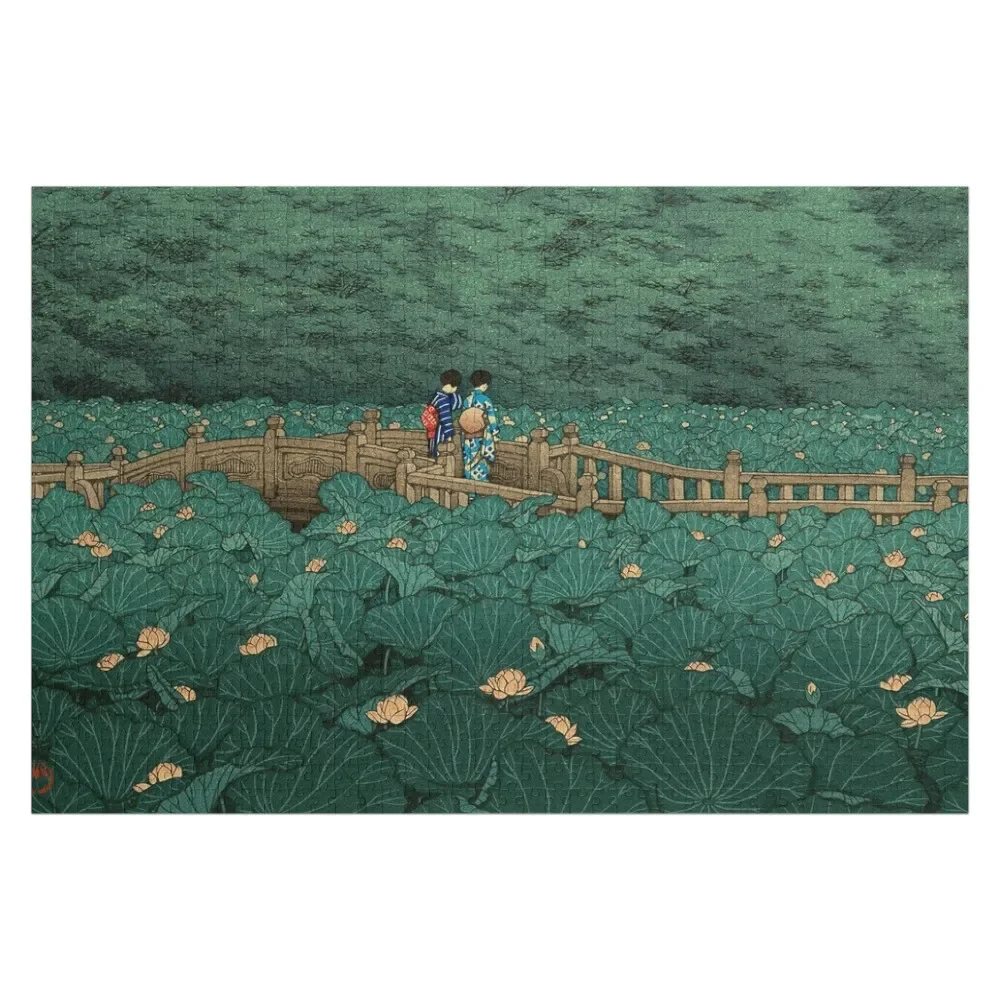 Shiba Benten ike - Hasui Kawase Jigsaw Puzzle Personalized Custom Wooden Name With Photo For Kids