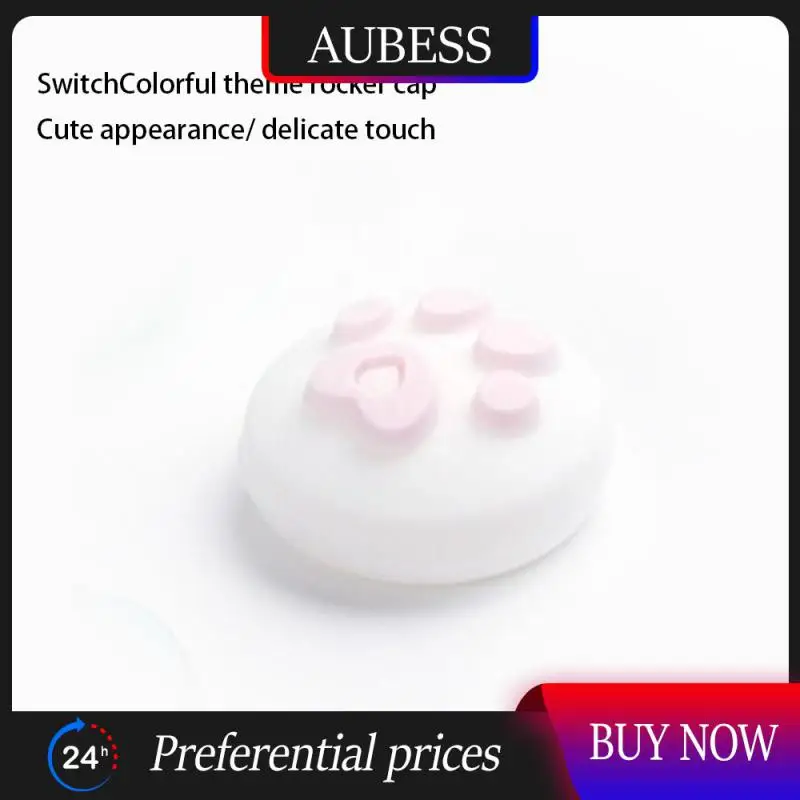 

Cat Paw Pattern Feel Comfortable Silicone Case Increase Game Feel Silicone Rocker Cap Not Easily Deformed Key Protector