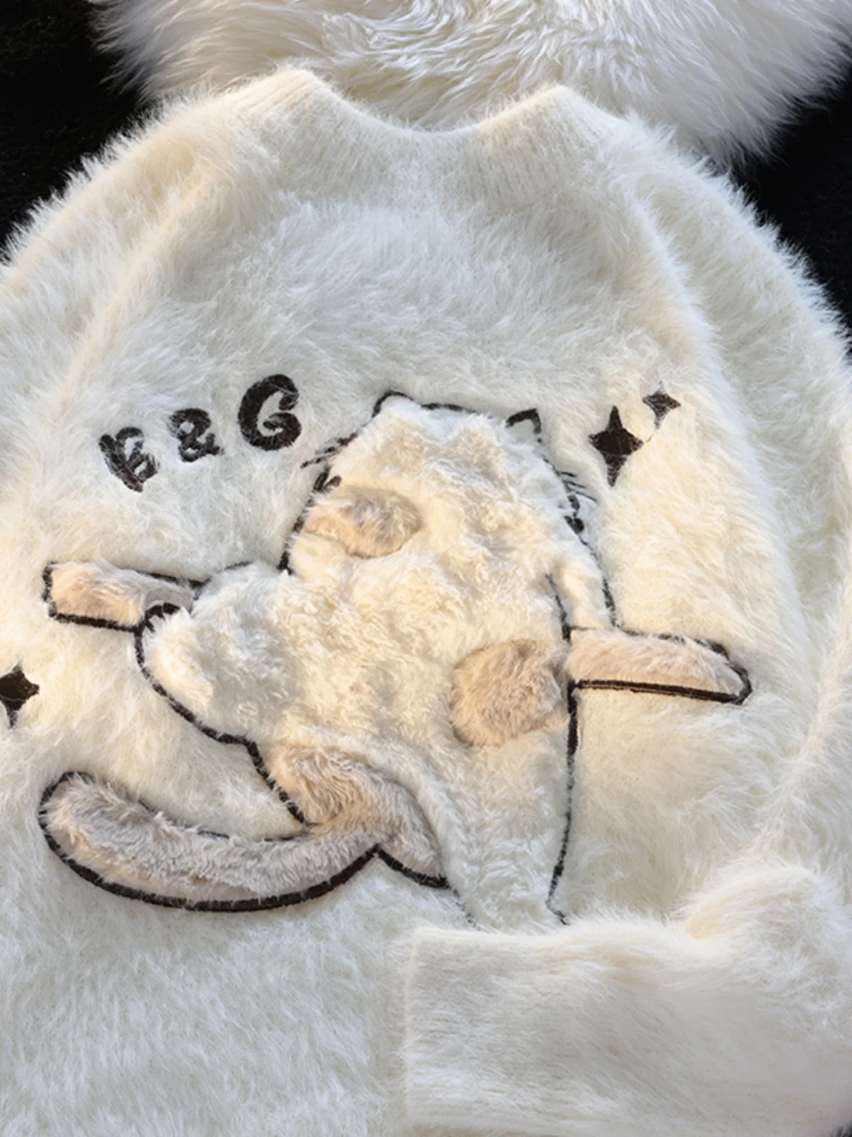 Норковый бархатный свитер для женщин на осень и зиму Milk Fufu High School Junior Children 5 Years Old 3