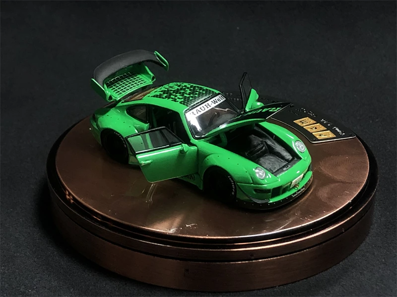

PGM 1:64 RWB993 зеленая RWB черная наклейка модель автомобиля