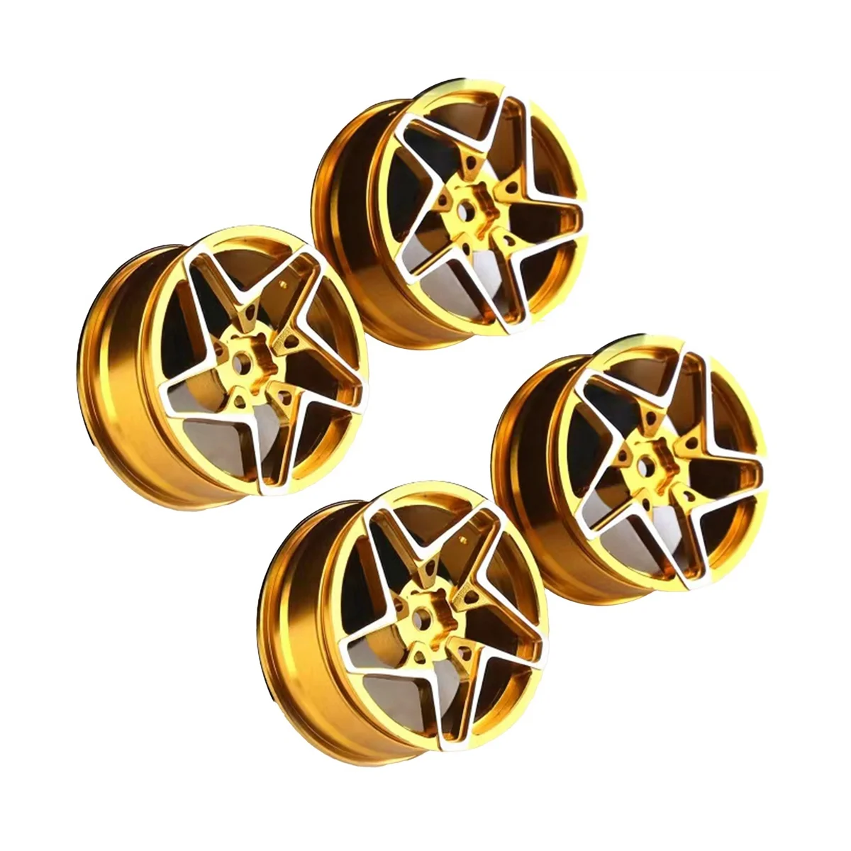 

4Pcs 1/10 On-Road Drift Car 52MM Aluminum Alloy Metal Wheel Hub 1.9Inch Climb Car Wheel Rim for HSP Tamiya HPI,Gold