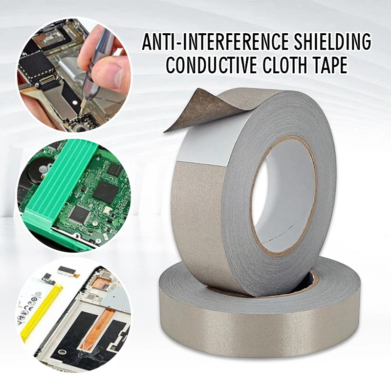 

Shielding Anti Interference Radiation Tape Conductive Cloth Faraday Electromagnetic RFID Signal Shield Isolation Adhesive Tape