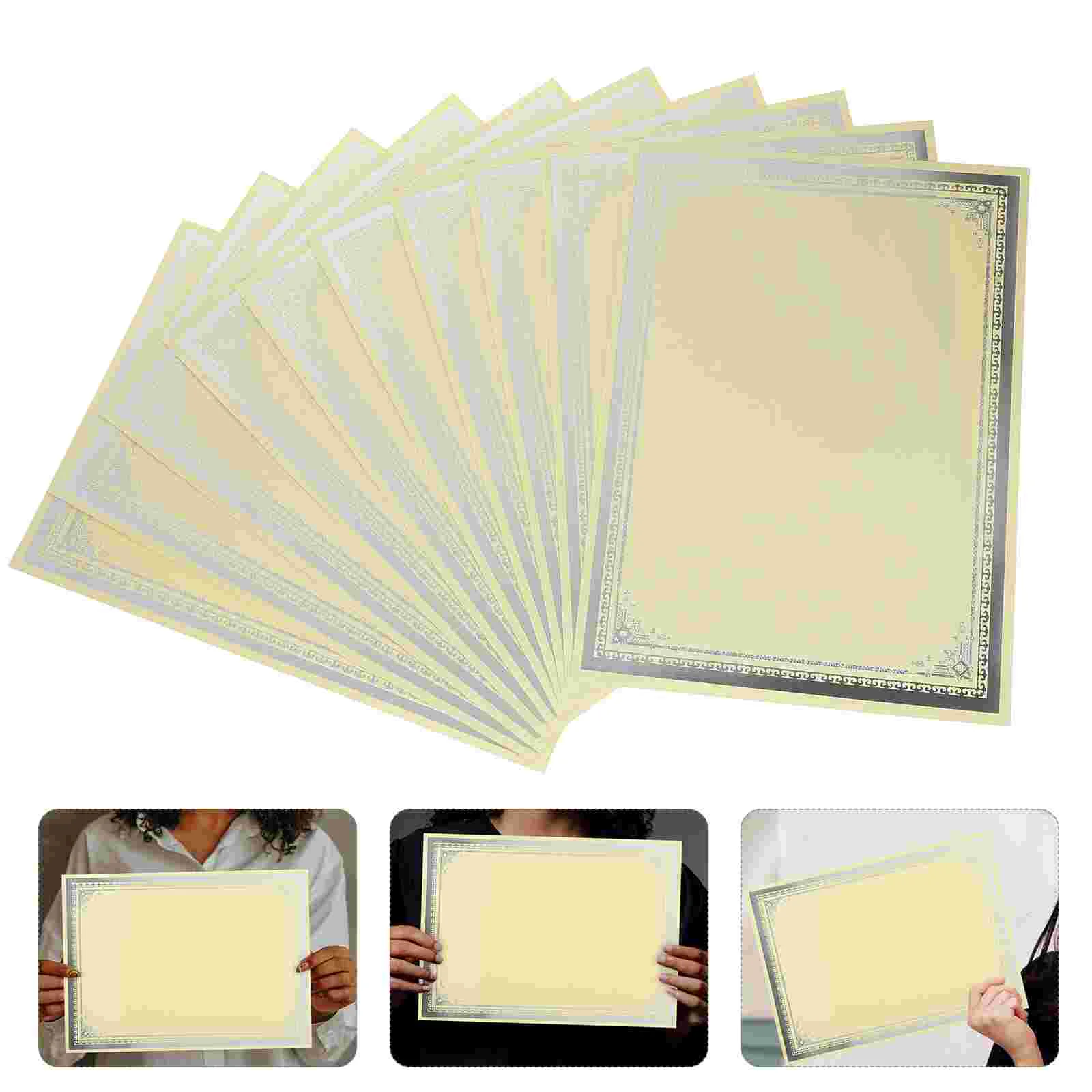 

10 Sheets of Certificate Inner Paper Diploma Participation Awards Inner Paper