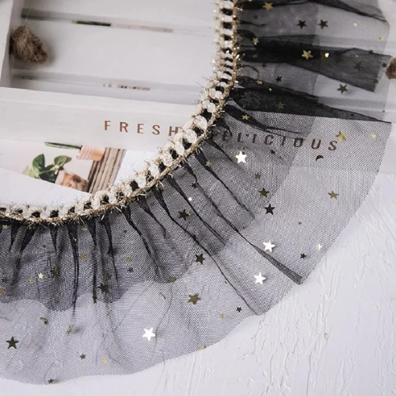 Плиссированная сетчатая кружевная бейка ткань сделай сам свадебная одежда