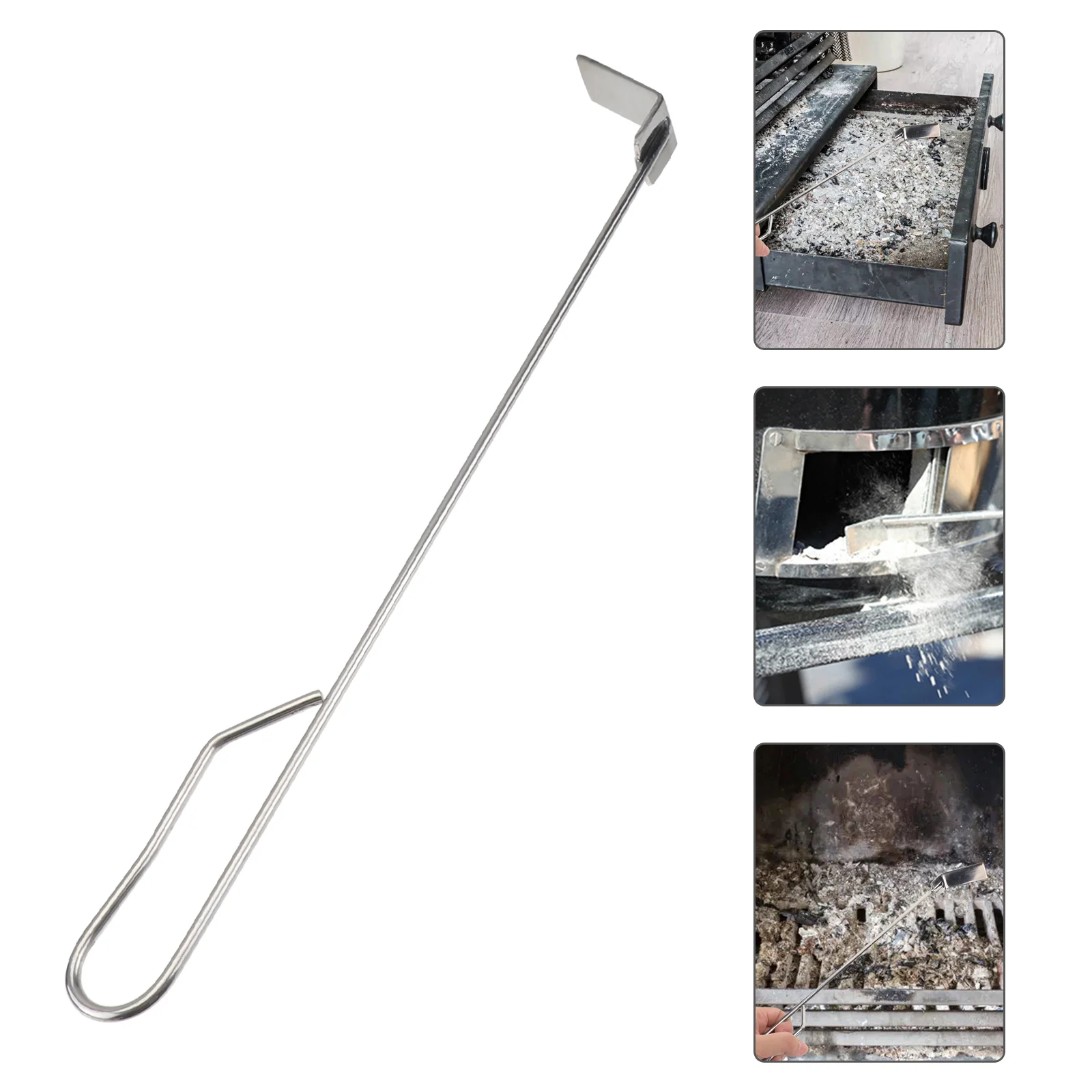 

Tool Ash Rake Grill Charcoal Pokercleaning Stainless Steel Scraper Pellet Bbq Removal Accessorieswood