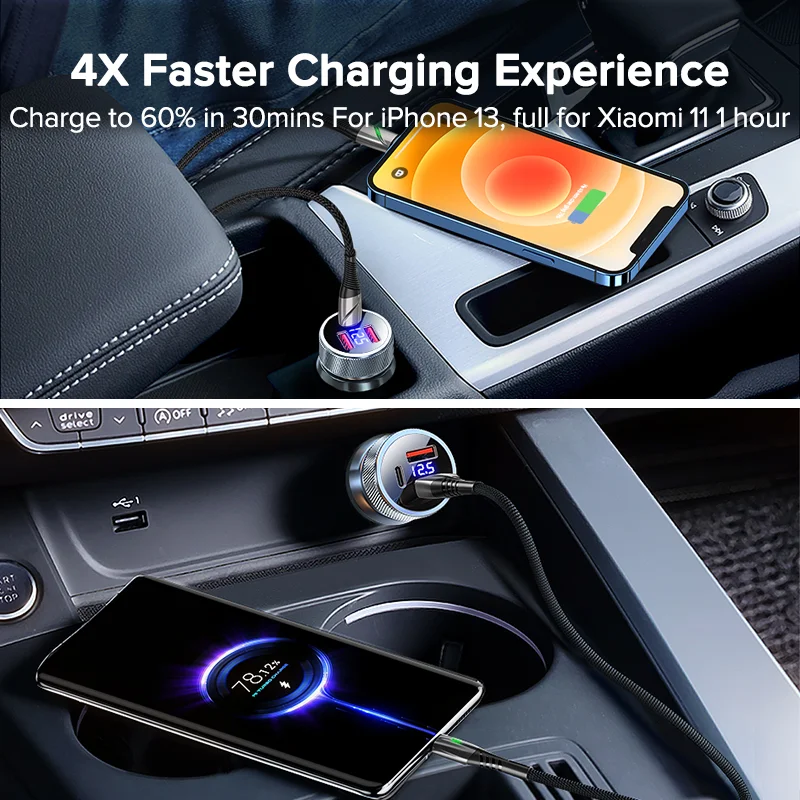 3 ports 80w car charger pd usb type c usb phone charger fast charging for iphone 13 xiaomi samsung ipad laptops tablet free global shipping