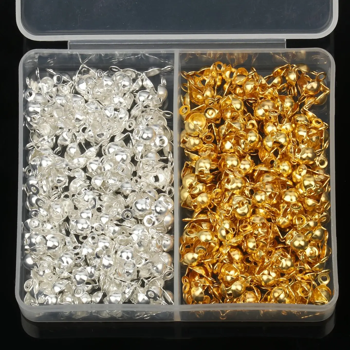 

4x8mm Stainless Steel Ball Chain EndCap Knot Crimps Beads Tip Clamshell Pressed Clasp Fitting For DIY Making Jewelry 300Pcs/Box