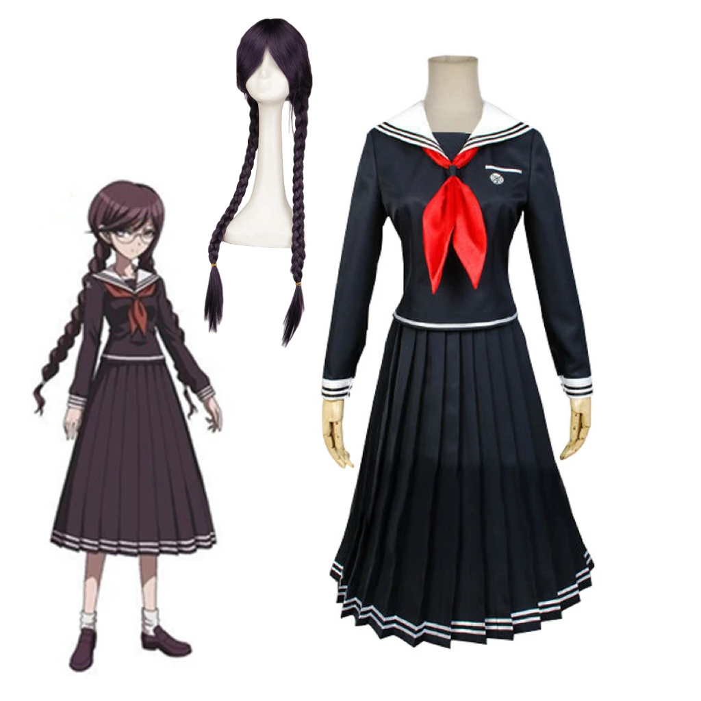 

Костюм для косплея из игры «данганронпа Токо фукава», школьная форма JK, парик, полный комплект для женщин, для Хэллоуина, карнавала Вечерние