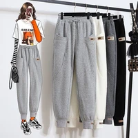 womens casual pants 2022 korean version of harlan spring and summer new gray running all match fashion high waist sports pants