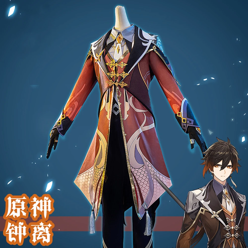 

Anime Genshin Impact Zhongli Game Suit Uniform Zhong Li Cosplay Costume Halloween Party Outfit Xmas Carnival New