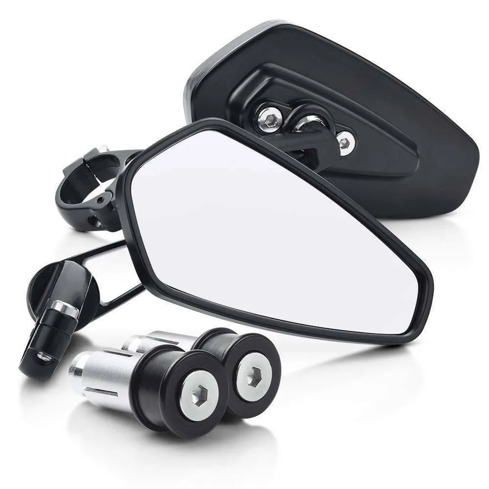 

1 Pair 7/8\"22mm Motorcycle Mirror Scooter E-Bike Mirrors Rear View Black Handle Bar End Side Rearview Mirrors