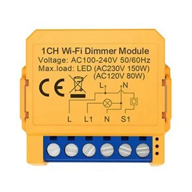 Tuya Wifi Smart Dimmer Switch Module 2 Gang Light APP Remote Control Works With Alexa Google Home Durable