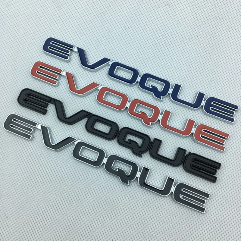 

3D Metal EVOQUE Logo Emblem Badge Decals Car Sticker For Land Rover Evoque Discovery Defender Freelander Auto Trunk Stickers
