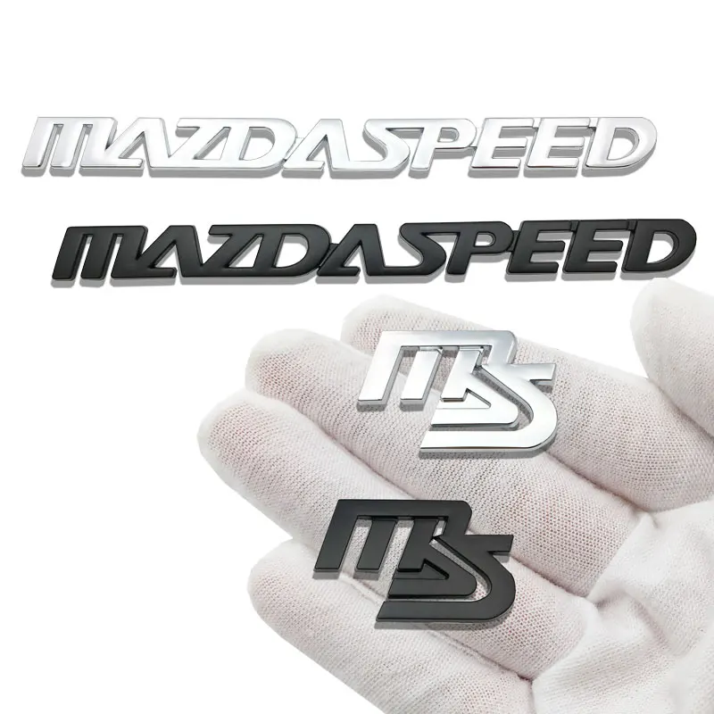 

3D Metal Auto Refit Body Badge Car Sticker MS MazdaSpeed Logo Emblem Sticker Decal For Mazda 2 3 5 6 CX-5 CX-7 Axela Atenza