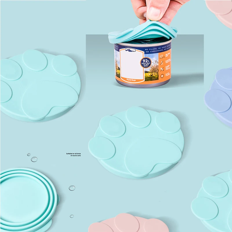 

Dog Reusable Storage Lid Lid Cover Seal Items Cats Can Food Cover Pet Accessories Tin Pet Cap Dogs Portable Canned Silicone