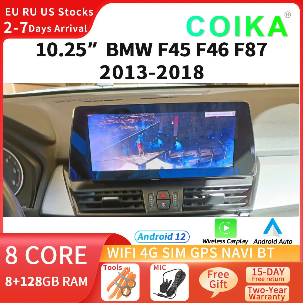 

10.25 Inch Car Multimedia Player For BMW F45 F46 F87 2013-2020 GPS Navi DSP Audio Auto Radio Stereo 8+128GB RAM