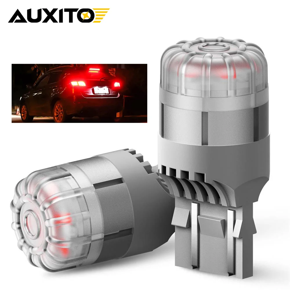 

AUXITO 2Pcs W21W LED Bulb T20 7443 W21/5W T25 3157 P27W LED Canbus Car Tail Brake Light For Front Turn Signal Lights Red Yellow