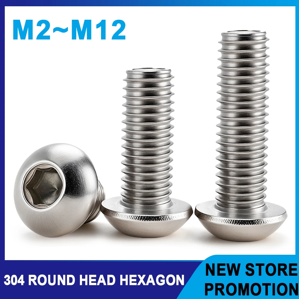 

Винт с шестигранной головкой из нержавеющей стали 304. ISO7380. Болты с шестигранной головкой. Металлические винты с машинной резьбой M2 M2.5 M3 M4 M5 M6 M8 M10 M12.