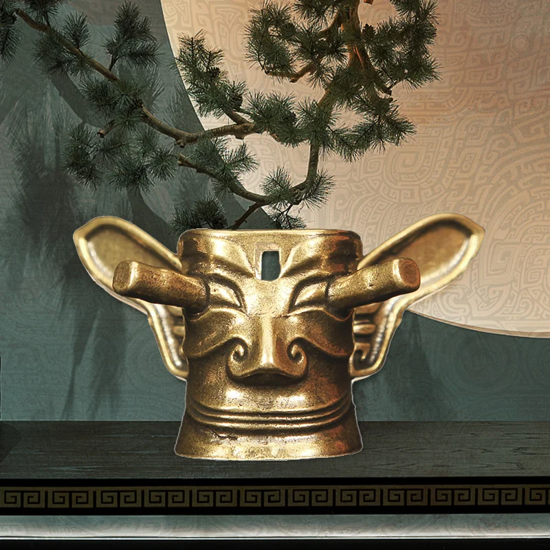 Винтажный латунный настольный орнамент солнце птица вертикальная маска для глаз