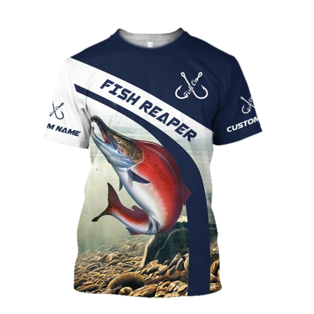 

Summer new deep-sea fish T-shirt men and women 3d fishing printing T-shirt fashion design T-shirt seaside hot style 2022